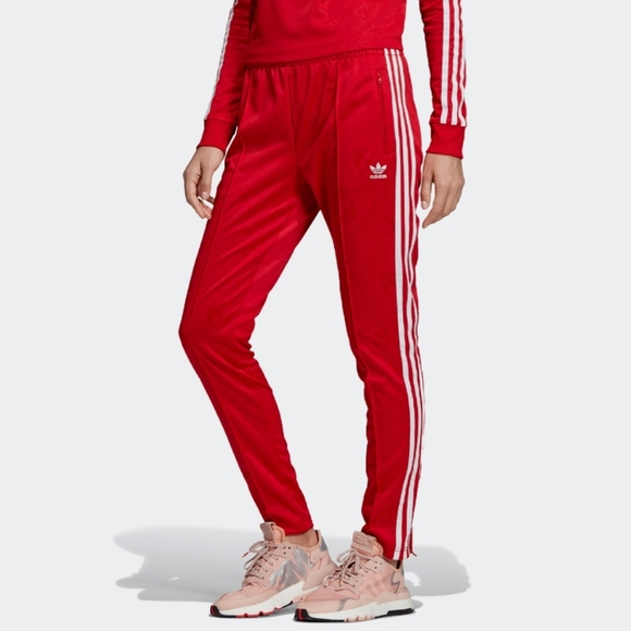 adidas Pants - Adidas Red Track Pants Size M
